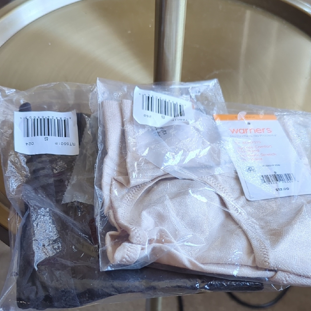 2x1 Warner's Light Beige & Black Intimates, Hi-Cut